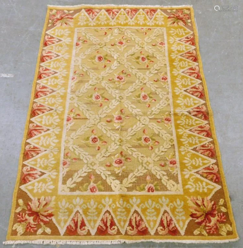 Contemporary Romanian Floral Carpet Rug
