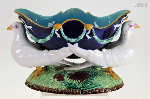 George Jones Majolica Figural Center Bowl