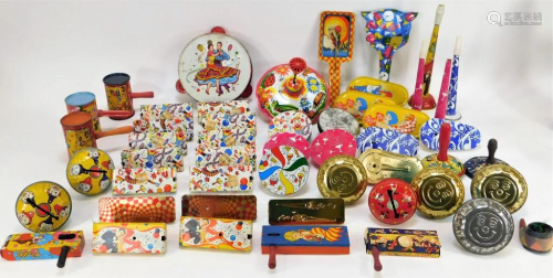 47PC Tin Litho Noisemaker Toy Grouping