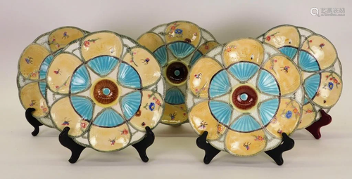 5 Fielding Majolica Aesthetic Fan Oyster Plates