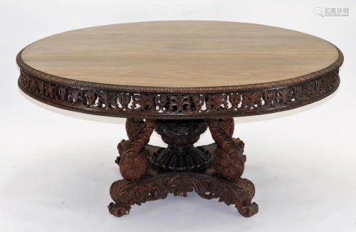 PHENOMENAL 19C. Anglo-Indian Hardwood Table …