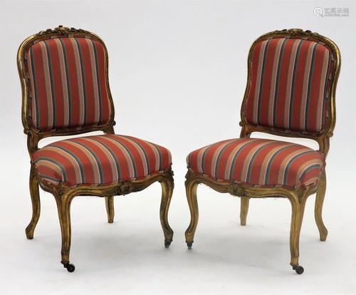 PR 19C French Louis XV Gilt Wood Side Chair