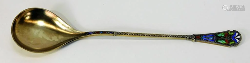 Russian Enameled Silver Cloisonne Spoon