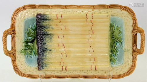 French Majolica Asparagus Serving Tray