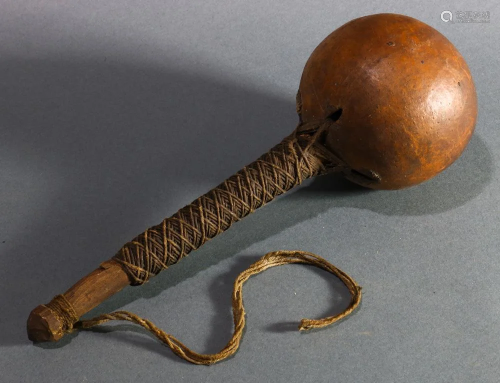 Gourd Rattle with fine sennit wrapping