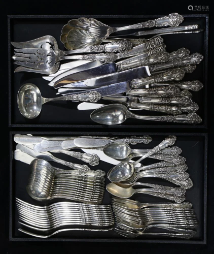 (lot of 89) A Towle sterling flatware service in the