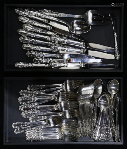 (lot of 72) A Towle Esplanade sterling flatware s…