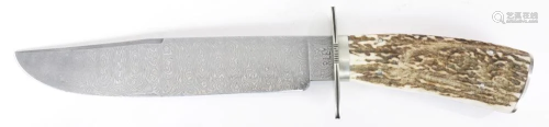 Dennis Riley Damascus steel Bowie knife