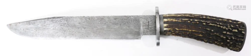 Dickie Robinson damascus steel Bowie knife bl…