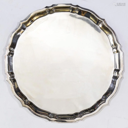 A Gorham Chippendale sterling round tray