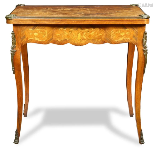 A Louis XV style inlaid games table