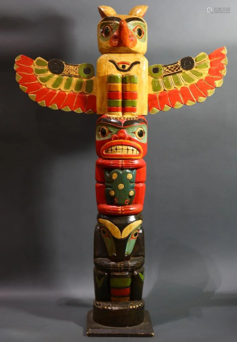 Pacific Northwest American Indian style totem pole