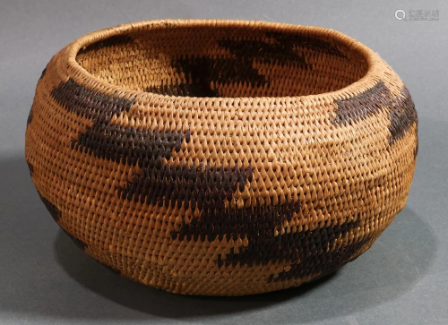 Pomo American Indian coiled basket