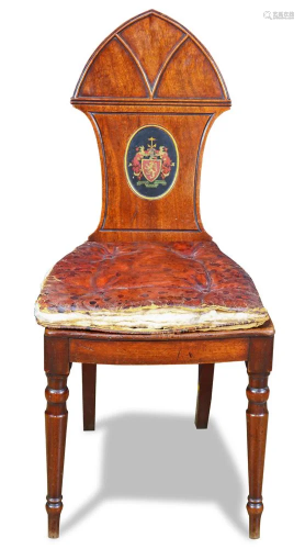 A Continental mahogany shield back chair