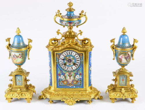A French ormolu mounted and enamel decorat…