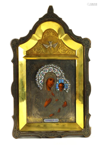 Russian enamel decorated icon