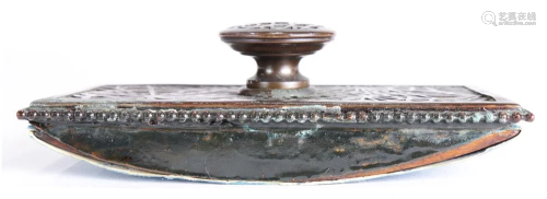 A Tiffany Studios Pine Needle patinated bronze blotter
