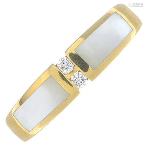 An 18ct gold mother-of-pearl and diamond dress