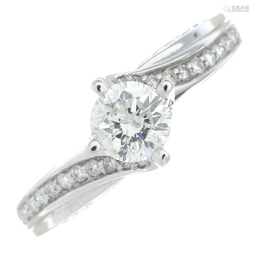 An 18ct gold brilliant-cut diamond single-stone ring,