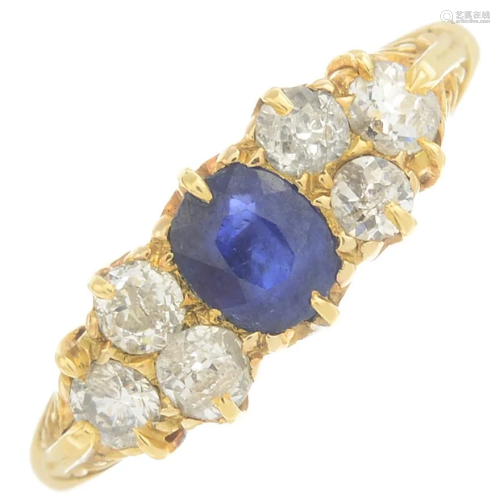 A late Victorian 18ct gold sapphire and diamond …