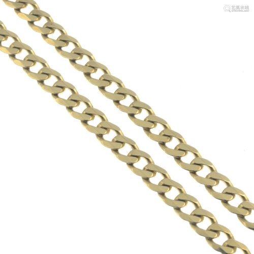 A 9ct gold curb-link chain.Import marks for Sheffi…