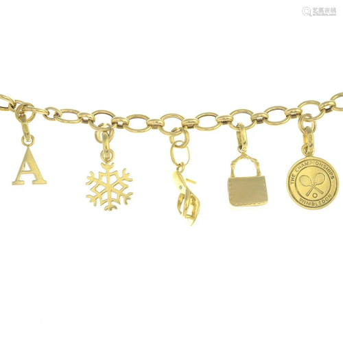 An 18ct gold charm bracelet, by Links of London.…