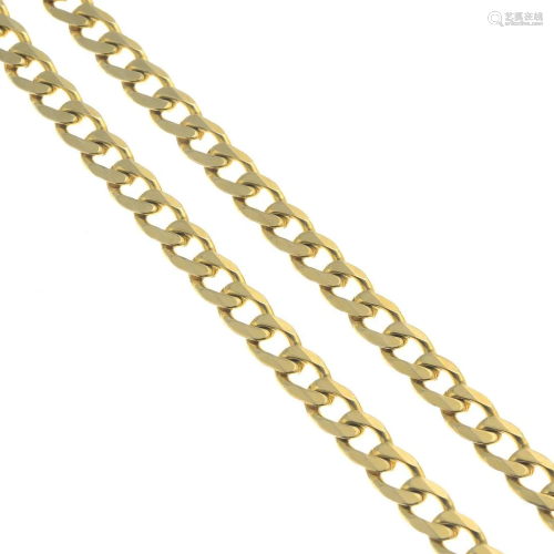 A 9ct gold curb-link chain.Import marks for Sheffi…