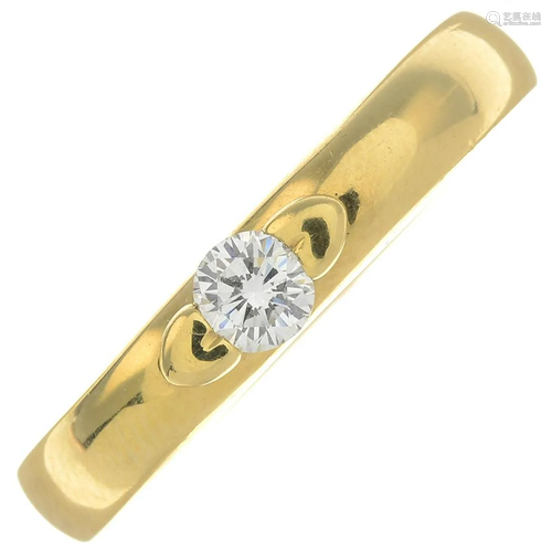 An 18ct gold brilliant-cut diamond single-stone heart