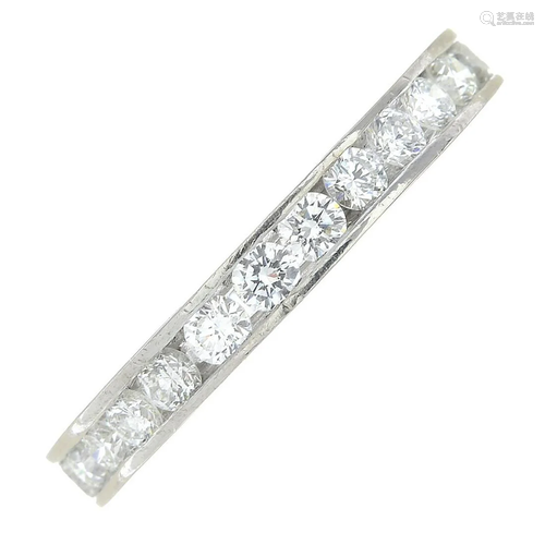 A brilliant-cut diamond full eternity ring. Estimated