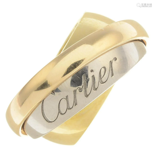 A 'Trinity' ring, by Cartier, with pivoting concentric