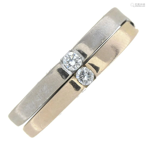 An 18ct gold brilliant-cut diamond, hinged double …