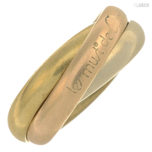 A 'les must de Cartier Trinity' ring, by Cartier.Signed