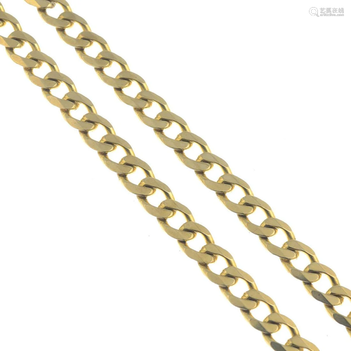 A 9ct gold curb-link chain.Import marks for Sheffi…