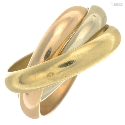A 'les must de Cartier Trinity' ring, by Cartier.Signed