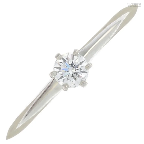A brilliant-cut diamond single-stone ring, by Tiffany &