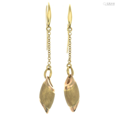 A pair of 18ct gold adapted earrings, by