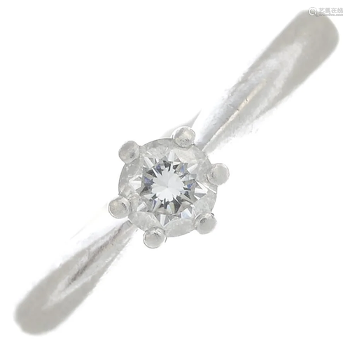 A platinum brilliant-cut diamond single-stone