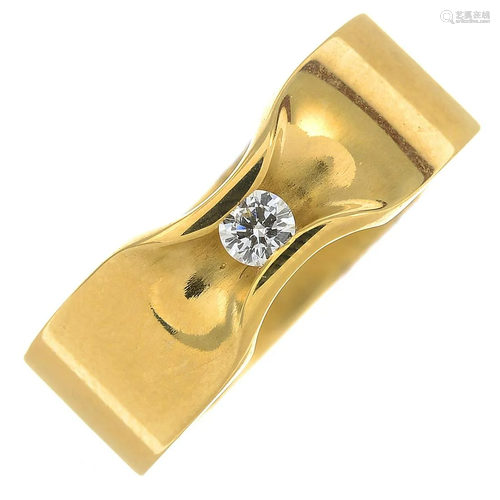 An 18ct gold brilliant-cut diamond single-stone