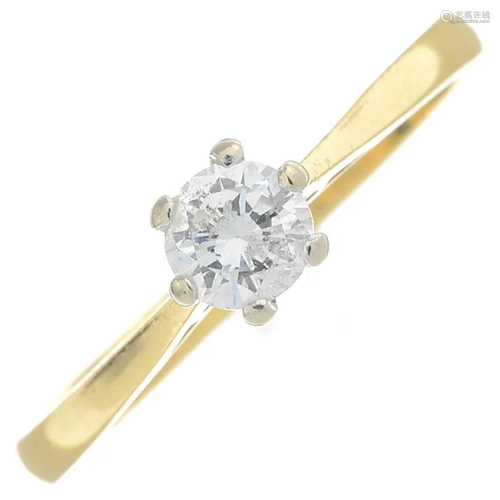 An 18ct gold brilliant-cut diamond single-stone