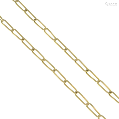 A fancy-link chain.French assay marks.Len…