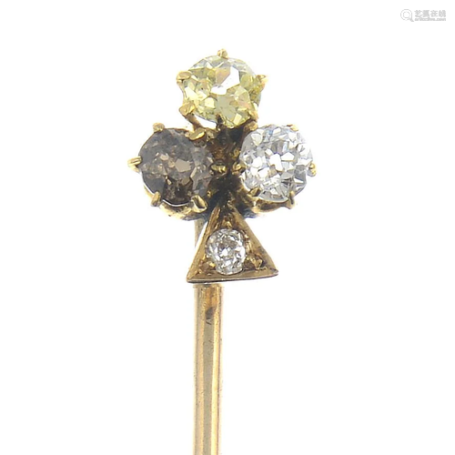 A late 19th century gold, coloured diamond and …