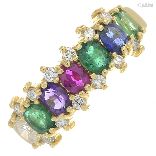 An 18ct gold gem-set 'Dearest' ring, with diamond