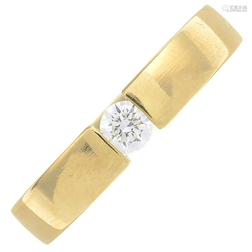 An 18ct gold brilliant-cut diamond single-stone ring.