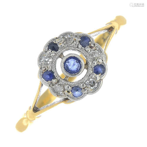 An early 20th century 18ct gold sapphire and diam…