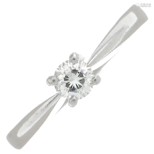 A platinum brilliant-cut diamond single-stone