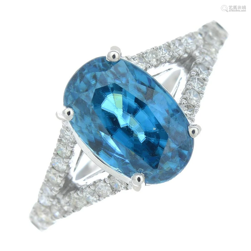 A blue zircon and brilliant-cut diamond dress