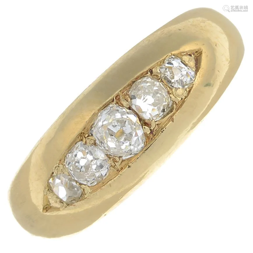 An early 20th century 18ct gold old-cut diamond