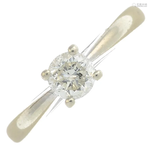 A 9ct gold brilliant-cut diamond single-stone