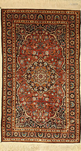 Silk cashmere rug, India, approx. 30 years, silk …