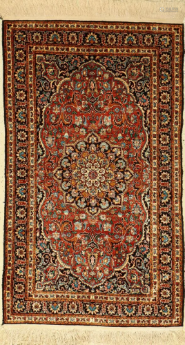 Silk cashmere rug, India, approx. 30 years, silk …